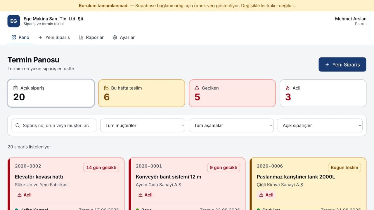 TERMIN proje önizlemesi